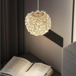 Modern Adjustable Height Clear Crystal Ball Pendant Light Zawala Image - 2