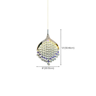 ZOWALA - Modern Clear Crystal Droplet Teardrop Pendant Light #size