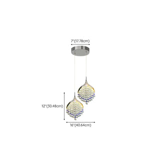 ZOWALA - Modern Clear Crystal Droplet Teardrop Pendant Light Image - 13
