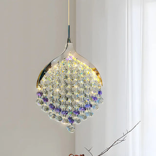 ZOWALA - Modern Clear Crystal Droplet Teardrop Pendant Light Image - 2