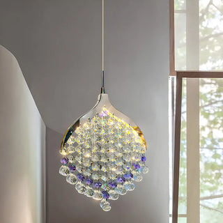 ZOWALA - Modern Clear Crystal Droplet Teardrop Pendant Light Image - 3