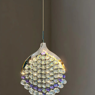 ZOWALA - Modern Clear Crystal Droplet Teardrop Pendant Light Image - 5