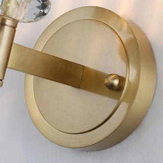 Minimalist Transparent Glass Gold Metal Wall Sconce Zawala Image - 10