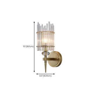 Minimalist Transparent Glass Gold Metal Wall Sconce Zawala #size