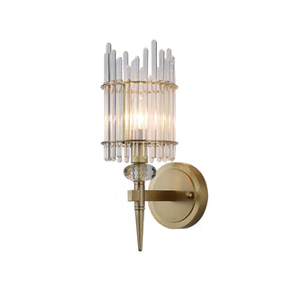 Minimalist Transparent Glass Gold Metal Wall Sconce Zawala Image - 4