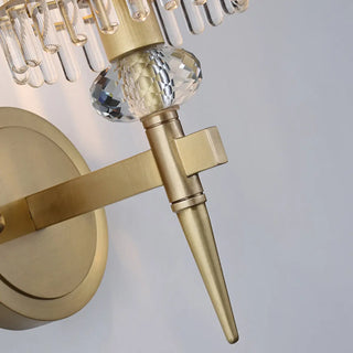 Minimalist Transparent Glass Gold Metal Wall Sconce Zawala Image - 8