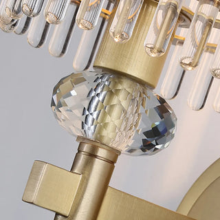 Minimalist Transparent Glass Gold Metal Wall Sconce Zawala Image - 9