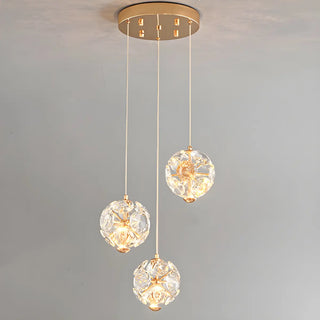 ZOWALA - Modern Cluster Crystal Ball Dining Room Pendant Light Image - 4