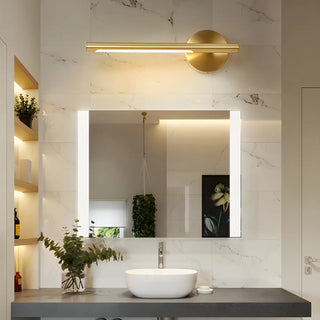 Luxury Gold Linear Bathroom LED Brass Vanity Light Zawala Image - 1