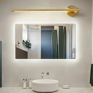 Luxury Gold Linear Bathroom LED Brass Vanity Light Zawala Image - 2