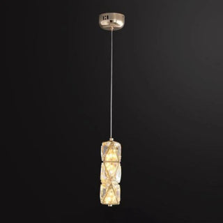 ZOWALA - Elegant Clear Crystal Rectanglar Bedroom Pendant Light Image - 10