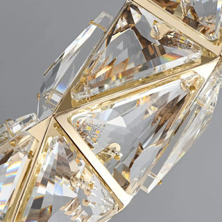 ZOWALA - Elegant Clear Crystal Rectanglar Bedroom Pendant Light Image - 7