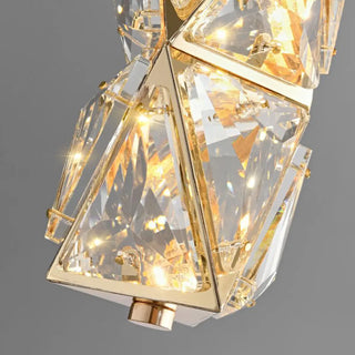ZOWALA - Elegant Clear Crystal Rectanglar Bedroom Pendant Light Image - 9