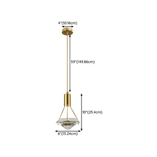 ZOWALA - Modern Bedroom Clear Crystal Diamond Pendant Light #size