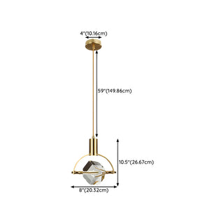ZOWALA - Modern Bedroom Clear Crystal Diamond Pendant Light Image - 18