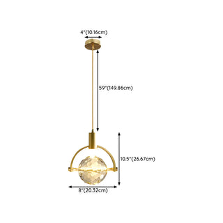 ZOWALA - Modern Bedroom Clear Crystal Diamond Pendant Light Image - 20