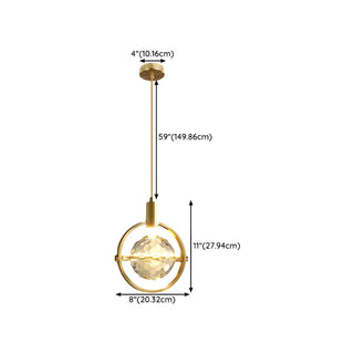 ZOWALA - Modern Bedroom Clear Crystal Diamond Pendant Light Image - 21