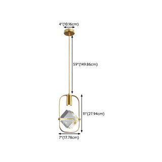 ZOWALA - Modern Bedroom Clear Crystal Diamond Pendant Light Image - 23