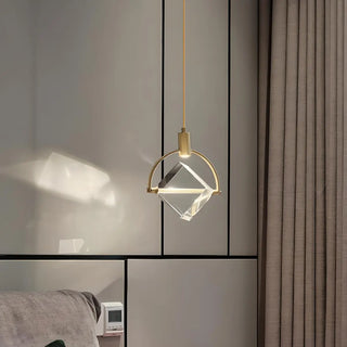 ZOWALA - Modern Bedroom Clear Crystal Diamond Pendant Light Image - 3