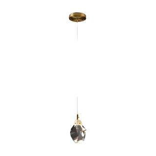 Modern Bedroom Gold Clear Faceted Crystal Pendant Light Zawala Image - 5