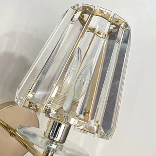 Stylish Clear Crystal Gold Cylinder Metal Wall Sconce Zawala Image - 18