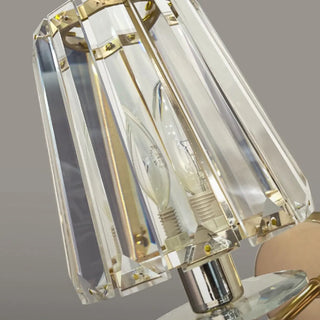 Stylish Clear Crystal Gold Cylinder Metal Wall Sconce Zawala Image - 21