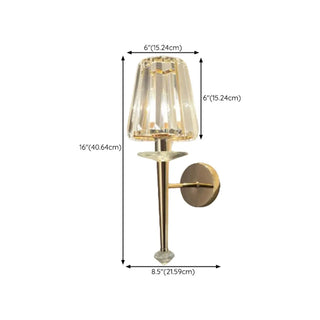 Stylish Clear Crystal Gold Cylinder Metal Wall Sconce Zawala Image - 26