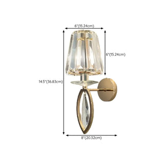 Stylish Clear Crystal Gold Cylinder Metal Wall Sconce Zawala Image - 28