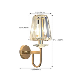 Stylish Clear Crystal Gold Cylinder Metal Wall Sconce Zawala Image - 30