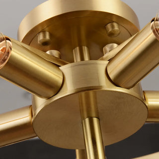 ZOWALA - Glam Gold Crystal Drum Flush Mount Light Image - 11