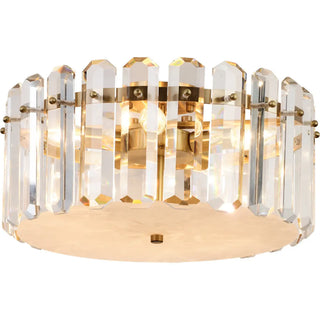 ZOWALA - Glam Gold Crystal Drum Flush Mount Light Image - 13