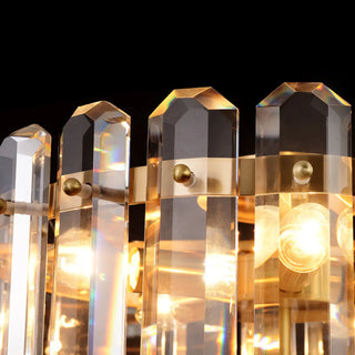 ZOWALA - Glam Gold Crystal Drum Flush Mount Light Image - 9