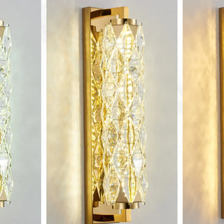 Luxury Gold Geometric Crystal Wall Light Fixture Zawala Image - 10