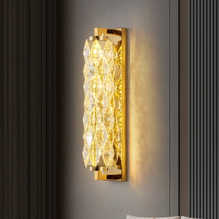 Luxury Gold Geometric Crystal Wall Light Fixture Zawala Image - 2