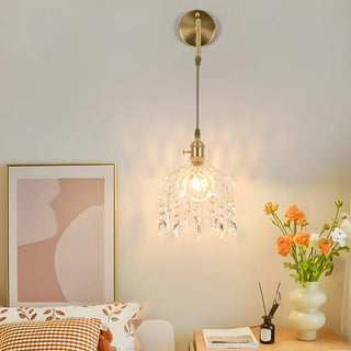 Exquisite Gold Crystal Hanging Pendant Wall Sconce Zawala Image - 1