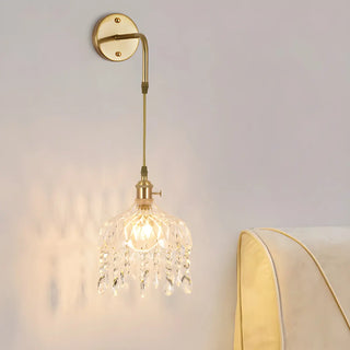 Exquisite Gold Crystal Hanging Pendant Wall Sconce Zawala Image - 13