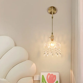 Exquisite Gold Crystal Hanging Pendant Wall Sconce Zawala Image - 2