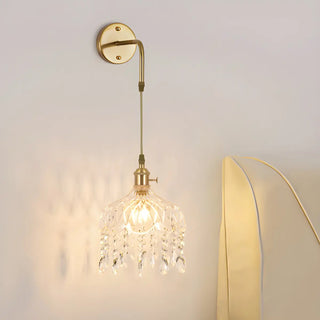 Exquisite Gold Crystal Hanging Pendant Wall Sconce Zawala Image - 3