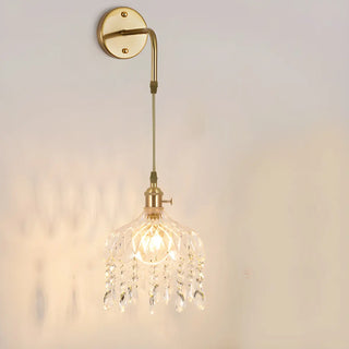 Exquisite Gold Crystal Hanging Pendant Wall Sconce Zawala Image - 4