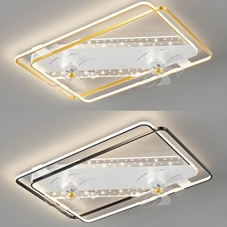 ZOWALA - Glam Gold Rectangular Ceiling Fan with Light Image - 10