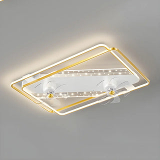 ZOWALA - Glam Gold Rectangular Ceiling Fan with Light Image - 12