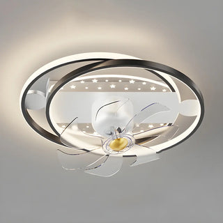 ZOWALA - Glam Gold Rectangular Ceiling Fan with Light Image - 14