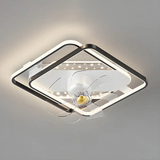 ZOWALA - Glam Gold Rectangular Ceiling Fan with Light Image - 15