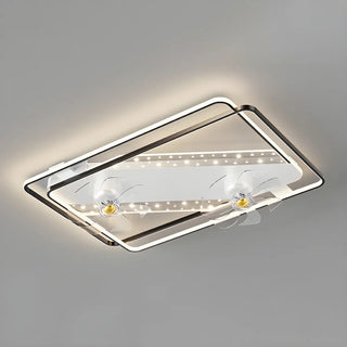 ZOWALA - Glam Gold Rectangular Ceiling Fan with Light Image - 16
