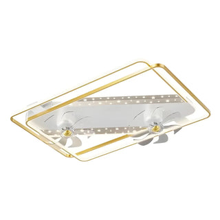 ZOWALA - Glam Gold Rectangular Ceiling Fan with Light Image - 18