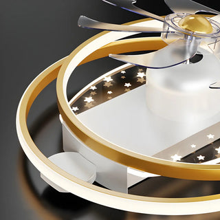 ZOWALA - Glam Gold Rectangular Ceiling Fan with Light Image - 19