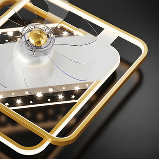 ZOWALA - Glam Gold Rectangular Ceiling Fan with Light Image - 20