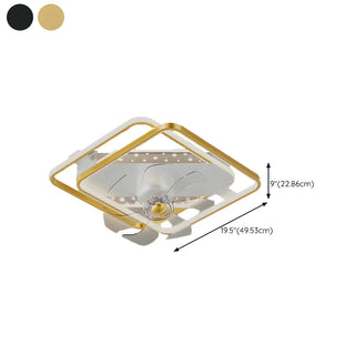 ZOWALA - Glam Gold Rectangular Ceiling Fan with Light Image - 23