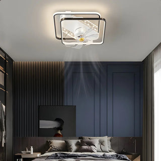 ZOWALA - Glam Gold Rectangular Ceiling Fan with Light Image - 4