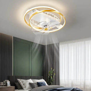 ZOWALA - Glam Gold Rectangular Ceiling Fan with Light Image - 5